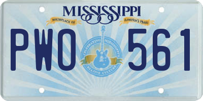 MS license plate PWO561