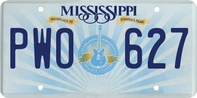 MS license plate PWO627