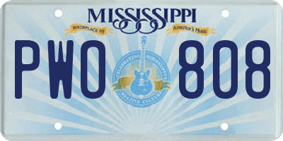 MS license plate PWO808