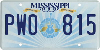 MS license plate PWO815