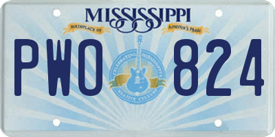 MS license plate PWO824