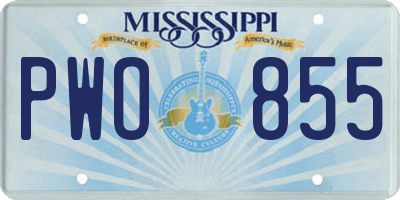 MS license plate PWO855