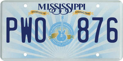 MS license plate PWO876