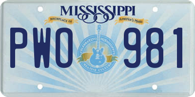 MS license plate PWO981