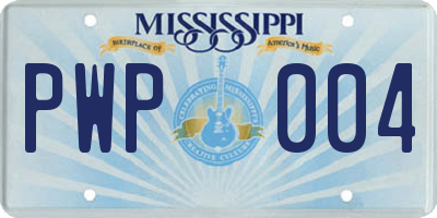 MS license plate PWP004