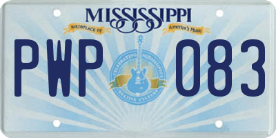 MS license plate PWP083