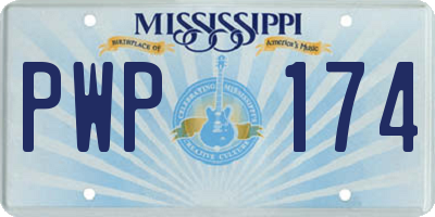 MS license plate PWP174