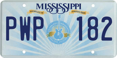 MS license plate PWP182