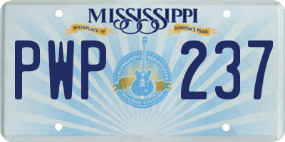 MS license plate PWP237