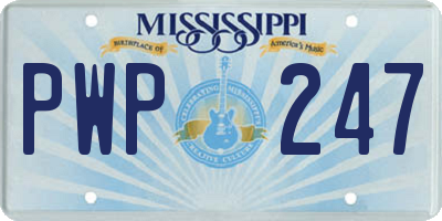 MS license plate PWP247