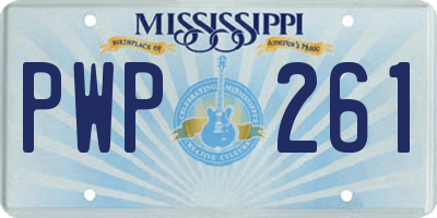 MS license plate PWP261