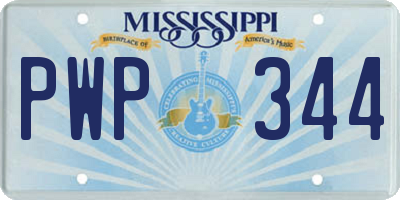 MS license plate PWP344