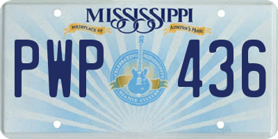 MS license plate PWP436