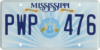 MS license plate PWP476