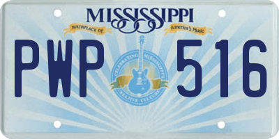 MS license plate PWP516