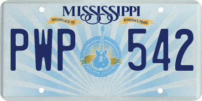 MS license plate PWP542