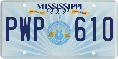 MS license plate PWP610