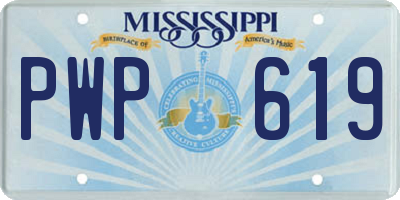 MS license plate PWP619