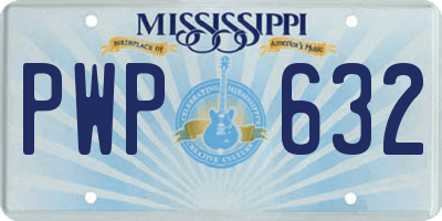 MS license plate PWP632