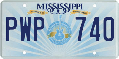 MS license plate PWP740