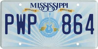 MS license plate PWP864