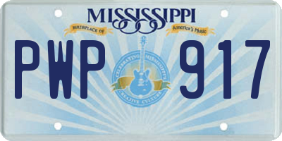 MS license plate PWP917
