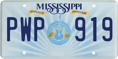 MS license plate PWP919