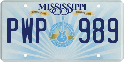 MS license plate PWP989