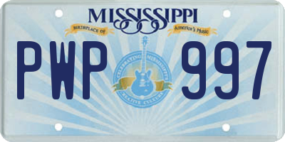 MS license plate PWP997