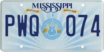 MS license plate PWQ074