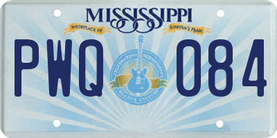 MS license plate PWQ084