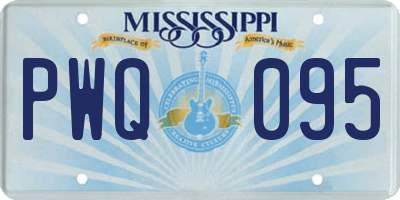 MS license plate PWQ095