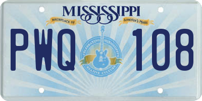 MS license plate PWQ108