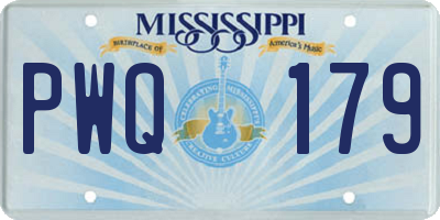 MS license plate PWQ179