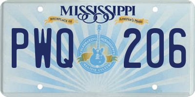 MS license plate PWQ206