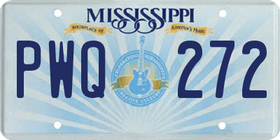 MS license plate PWQ272