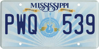 MS license plate PWQ539