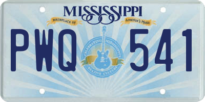 MS license plate PWQ541