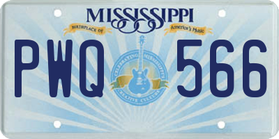 MS license plate PWQ566