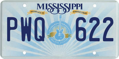 MS license plate PWQ622