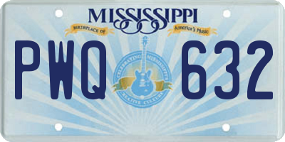 MS license plate PWQ632