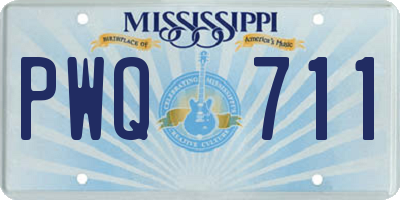 MS license plate PWQ711