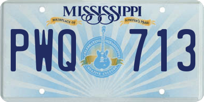 MS license plate PWQ713