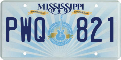 MS license plate PWQ821