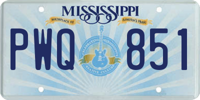 MS license plate PWQ851