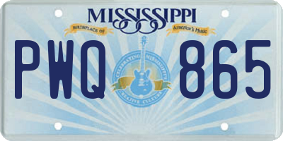 MS license plate PWQ865