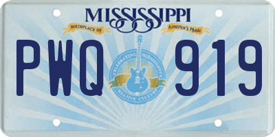 MS license plate PWQ919