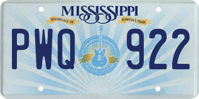 MS license plate PWQ922