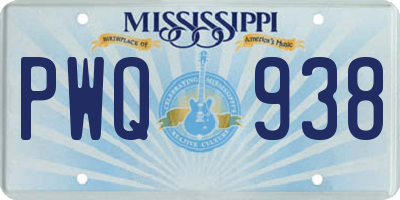 MS license plate PWQ938