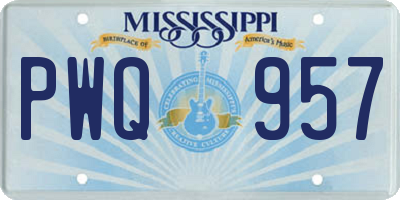 MS license plate PWQ957